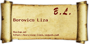 Borovics Liza névjegykártya